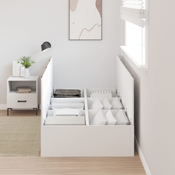 vidaXL Rám postele s úložným prostorem s úložiskom Biela 80 x 200 cm – Obrázok 4