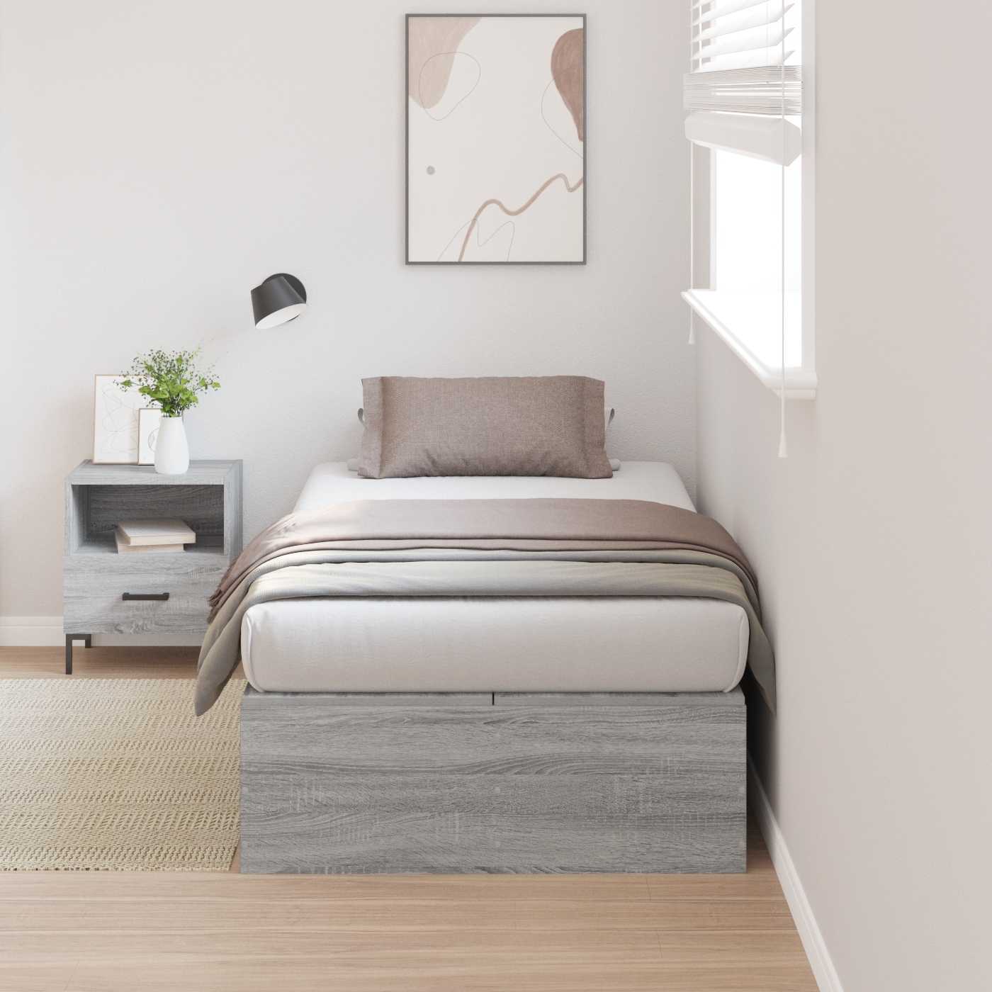 3335338_1.jpg vidaXL Rám postele s úložným prostorem Sivý Sonoma 80 x 200 cm – Obrázok 1