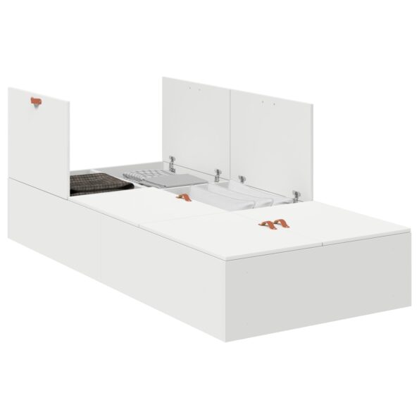 vidaXL Rám postele s úložným prostorem s úložiskom Biela 90 x 200 cm – Obrázok 3