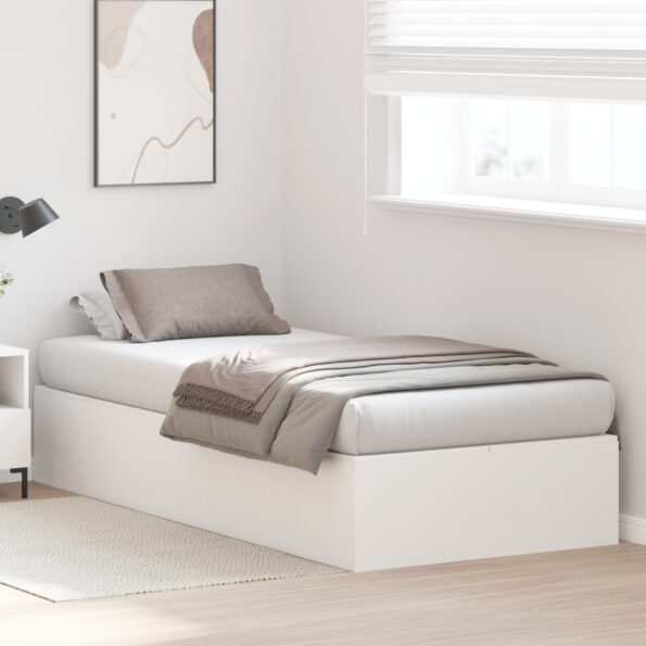 vidaXL Rám postele s úložným prostorem s úložiskom Biela 90 x 200 cm – Obrázok 5