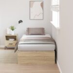 vidaXL Rám postele s úložným prostorem Sonoma dub 90 x 200 cm