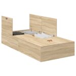 vidaXL Rám postele s úložným prostorem Sonoma dub 90 x 200 cm – Obrázok 3