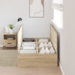 vidaXL Rám postele s úložným prostorem Sonoma dub 90 x 200 cm – Obrázok 4