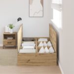 vidaXL Rám postele s úložným prostorem Remeselný dub 90 x 200 cm – Obrázok 4