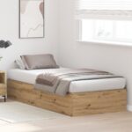 vidaXL Rám postele s úložným prostorem Remeselný dub 90 x 200 cm – Obrázok 5