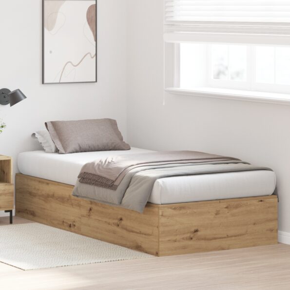 vidaXL Rám postele s úložným prostorem Remeselný dub 90 x 200 cm – Obrázok 5