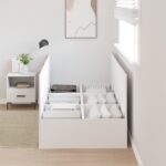 vidaXL Rám postele s úložným priestorom Biela 100x200 cm – Obrázok 4