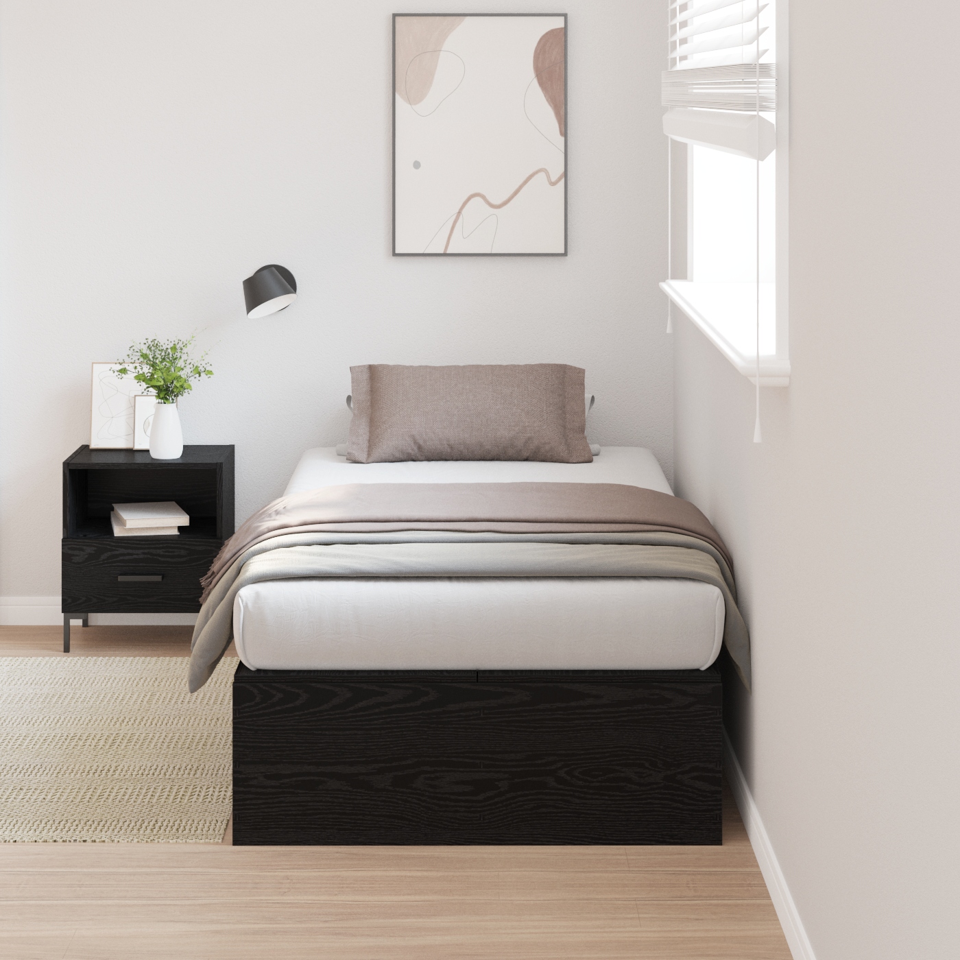 3335350_1.jpg vidaXL Rám postele s úložným prostorem Čierny dub 100 x 200 cm – Obrázok 1