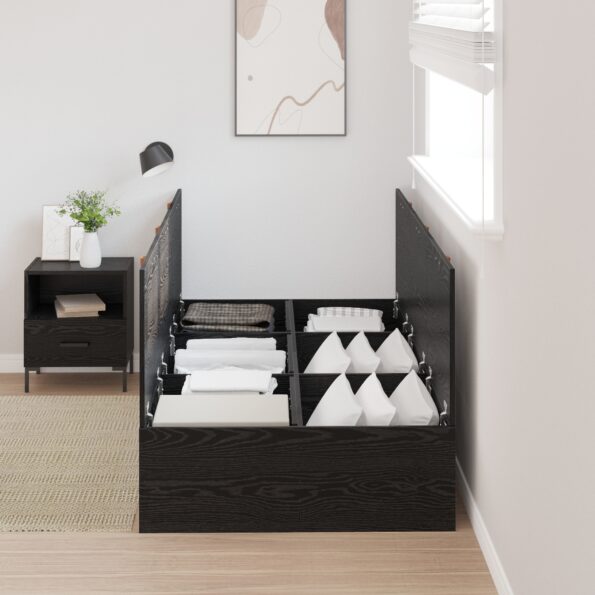 vidaXL Rám postele s úložným prostorem Čierny dub 100 x 200 cm – Obrázok 4