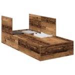vidaXL Rám postele s úložným prostorem Staré drevo 100 x 200 cm – Obrázok 3