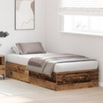 vidaXL Rám postele s úložným prostorem Staré drevo 100 x 200 cm – Obrázok 5
