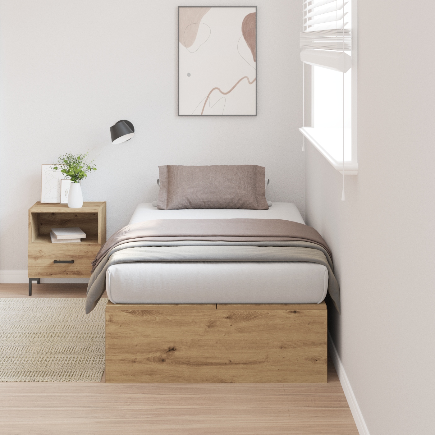 3335356_1.jpg vidaXL Rám postele s úložným prostorem Remeselný dub 100 x 200 cm – Obrázok 1