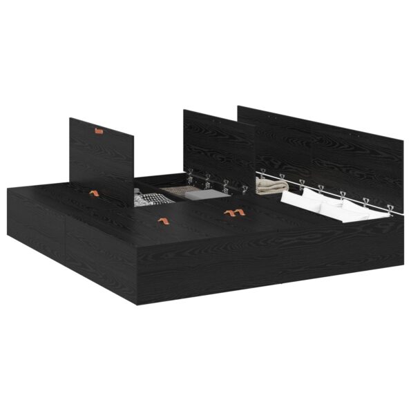 vidaXL Úložný rám postele Čierny dub 200x200 cm – Obrázok 3