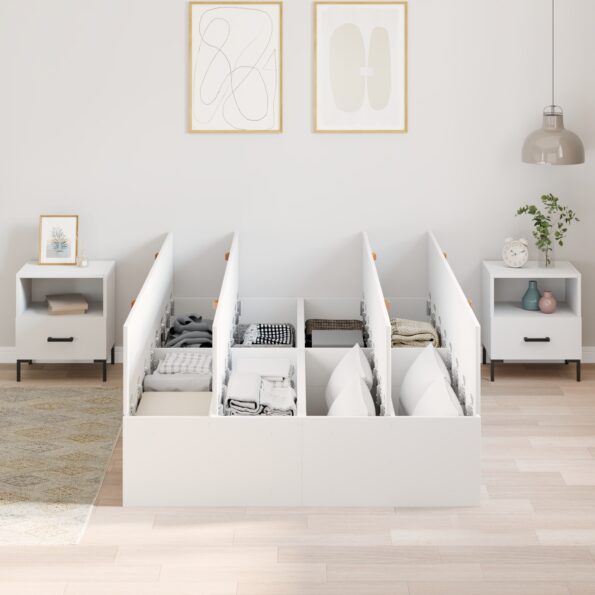 vidaXL Rám postele s úložným prostorem s úložiskom Biela 120 x 200 cm – Obrázok 4