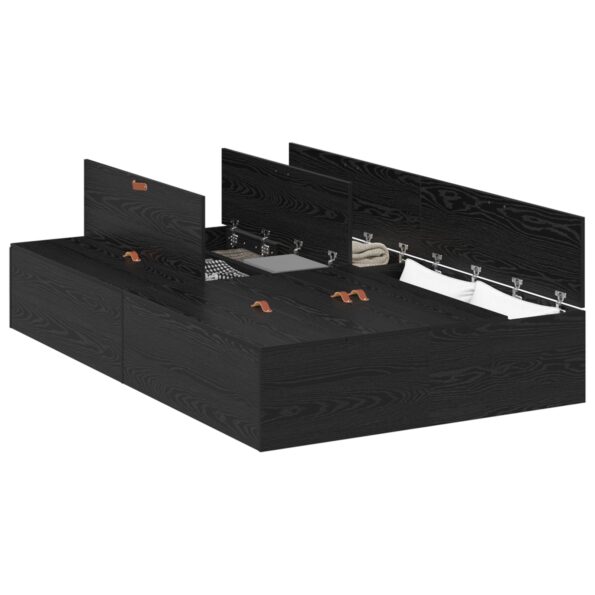 vidaXL Rám postele s úložným prostorem Čierny dub 120 x 200 cm – Obrázok 3