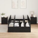 vidaXL Rám postele s úložným prostorem Čierny dub 120 x 200 cm – Obrázok 4