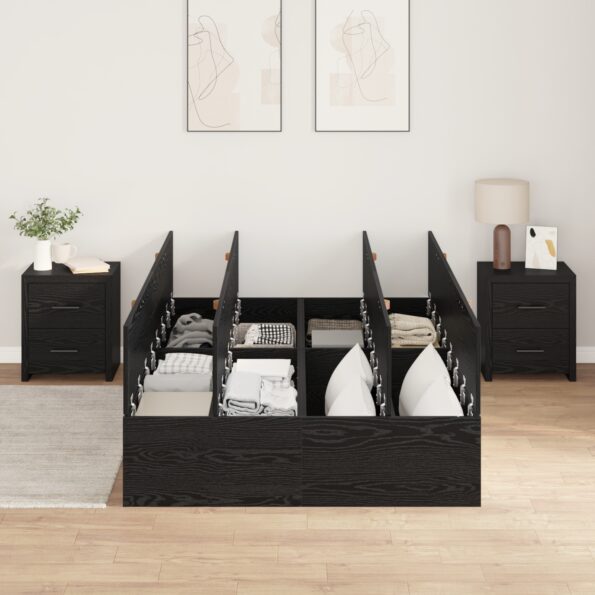 vidaXL Rám postele s úložným prostorem Čierny dub 120 x 200 cm – Obrázok 4
