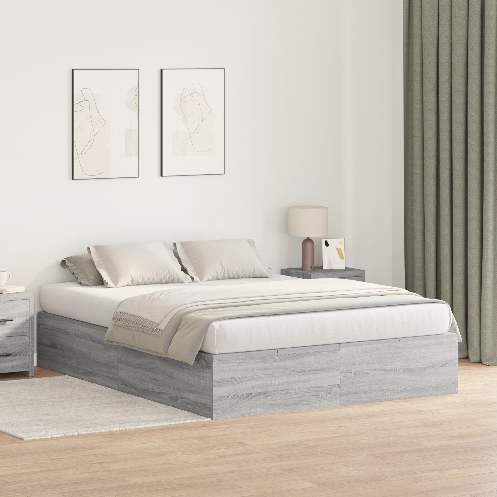 3335378_1.jpg vidaXL Rám postele s úložným prostorem Sivý Sonoma 140 x 200 cm – Obrázok 1