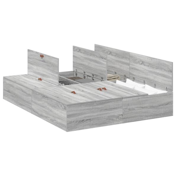 vidaXL Rám postele s úložným prostorem Sivý Sonoma 140 x 200 cm – Obrázok 3