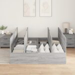 vidaXL Rám postele s úložným prostorem Sivý Sonoma 140 x 200 cm – Obrázok 4
