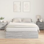 vidaXL Rám postele s úložným prostorem Sivý Sonoma 140 x 200 cm – Obrázok 5