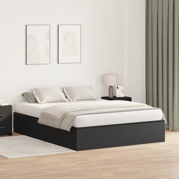 3335382_1.jpg vidaXL Rám postele s úložným priestorom Čierna Dub 150x200 cm – Obrázok 1