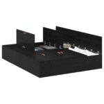 vidaXL Rám postele s úložným priestorom Čierna Dub 150x200 cm – Obrázok 3