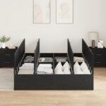 vidaXL Rám postele s úložným priestorom Čierna Dub 150x200 cm – Obrázok 4