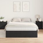 vidaXL Rám postele s úložným priestorom Čierna Dub 150x200 cm – Obrázok 5