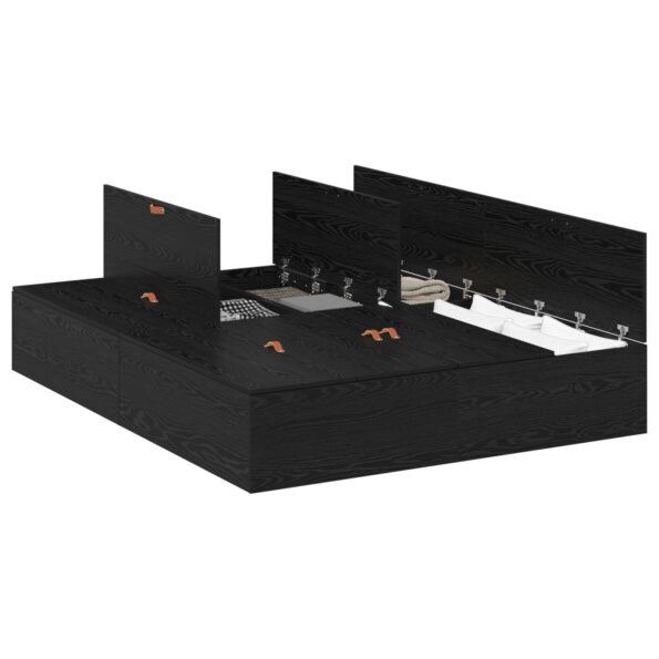 vidaXL Rám postele s úložným priestorom Čierny Dub 200x200 cm – Obrázok 3