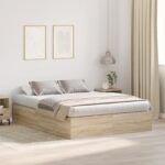 vidaXL Rám postele s úložným prostorem Sonoma dub 160 x 200 cm