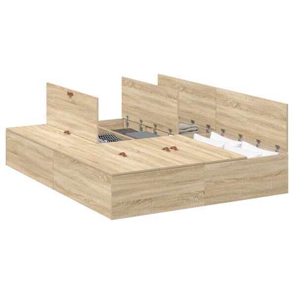 vidaXL Rám postele s úložným prostorem Sonoma dub 160 x 200 cm – Obrázok 3