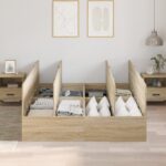 vidaXL Rám postele s úložným prostorem Sonoma dub 160 x 200 cm – Obrázok 4