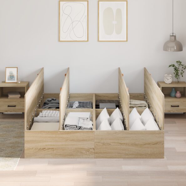 vidaXL Rám postele s úložným prostorem Sonoma dub 160 x 200 cm – Obrázok 4