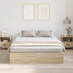 vidaXL Rám postele s úložným prostorem Sonoma dub 160 x 200 cm – Obrázok 5