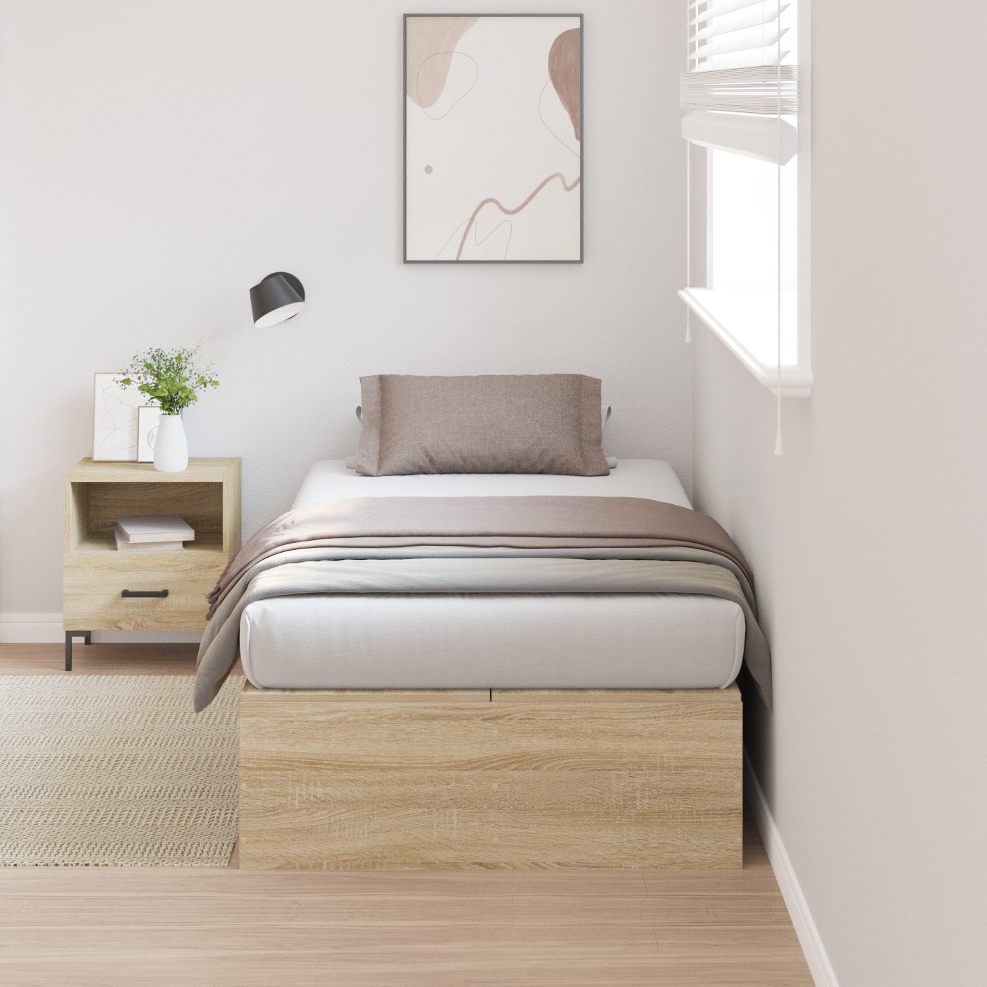 3335407_1.jpg vidaXL Rám postele s úložným prostorem Sonoma dub 90 x 190 cm – Obrázok 1