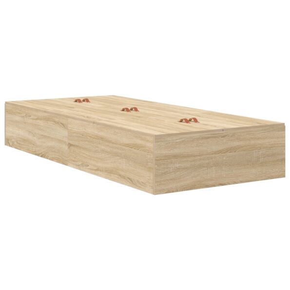 vidaXL Rám postele s úložným prostorem Sonoma dub 90 x 190 cm – Obrázok 2