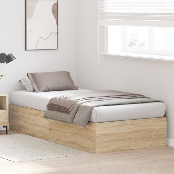 vidaXL Rám postele s úložným prostorem Sonoma dub 90 x 190 cm – Obrázok 5