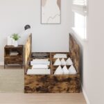 vidaXL Rám postele s úložným prostorem Dymený dub 90x190 cm – Obrázok 4