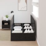 vidaXL Úložný rám postele Čierny dub 75x190 cm Inžinierske drevo – Obrázok 4