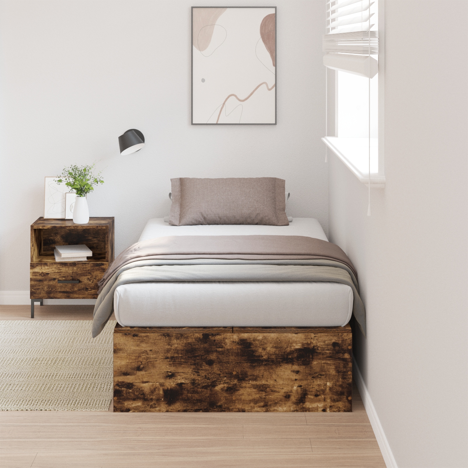 3335417_1.jpg vidaXL Rám postele s úložným prostorem Dymová dub 70 x 190 cm – Obrázok 1