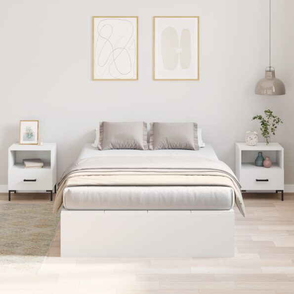 vidaXL Rám postele s úložným prostorem s úložiskom Biela 120 x 190 cm – Obrázok 5