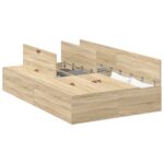 vidaXL Rám postele s úložným priestorom Sonoma Dub 120x190 cm – Obrázok 3