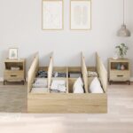 vidaXL Rám postele s úložným priestorom Sonoma Dub 120x190 cm – Obrázok 4
