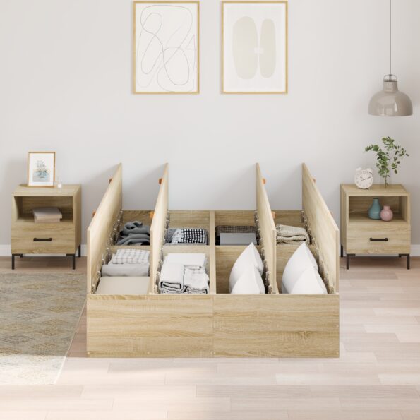 3335423_4.jpg vidaXL Rám postele s úložným priestorom Sonoma Dub 120x190 cm – Obrázok 4