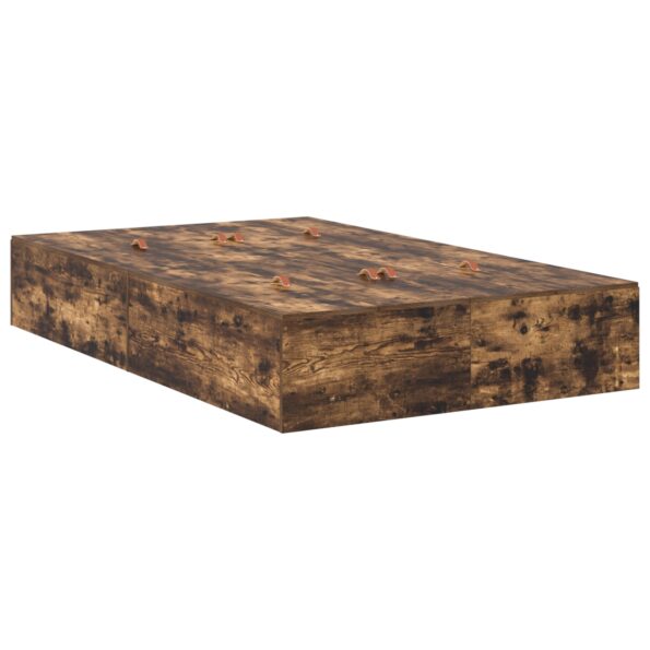 vidaXL Rám postele s úložným prostorem Dymová dub 120 x 190 cm – Obrázok 2