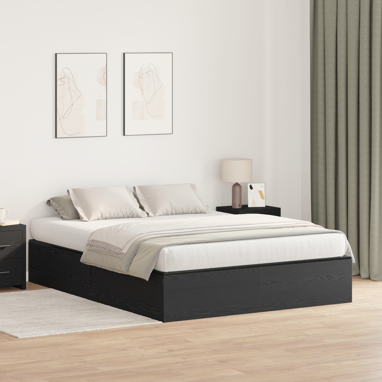 3335430_1.jpg vidaXL Rám postele s úložným prostorem Čierny dub 140 x 190 cm – Obrázok 1