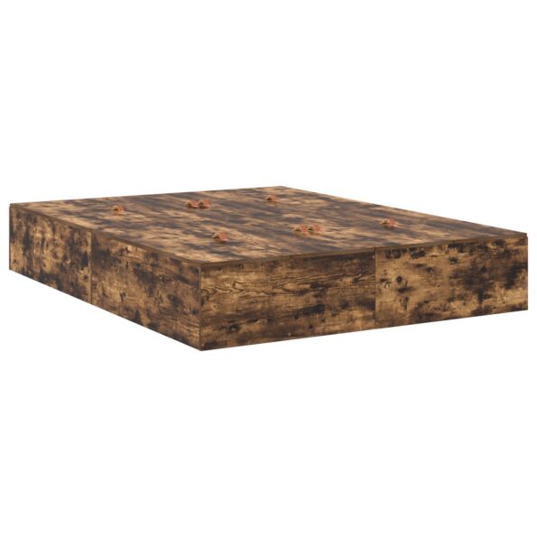 vidaXL Rám postele s úložným prostorem Dymová dub 140 x 190 cm – Obrázok 2