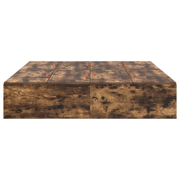 vidaXL Rám postele s úložným prostorem Dymová dub 140 x 190 cm – Obrázok 6