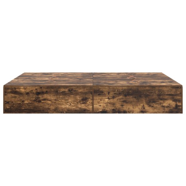 vidaXL Rám postele s úložným prostorem Dymová dub 140 x 190 cm – Obrázok 7